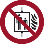 Aufzug im Brandfall nicht benutzen