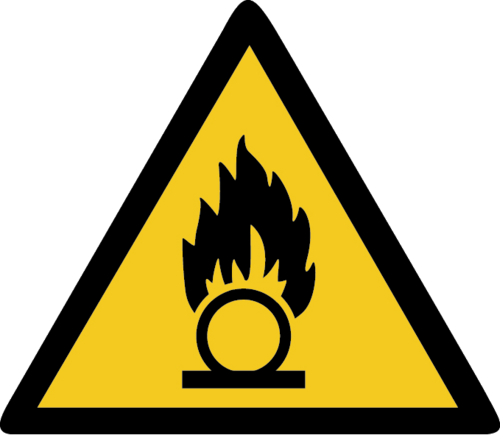 Warnung vor brandfördernden Stoffen