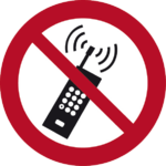 Eingeschaltete Mobiltelefone verboten