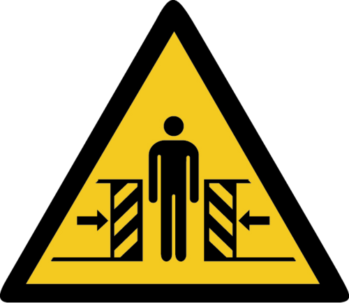 Warnung vor Quetschgefahr