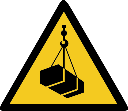 Warnung vor schwebender Last