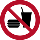 Essen und Trinken verboten