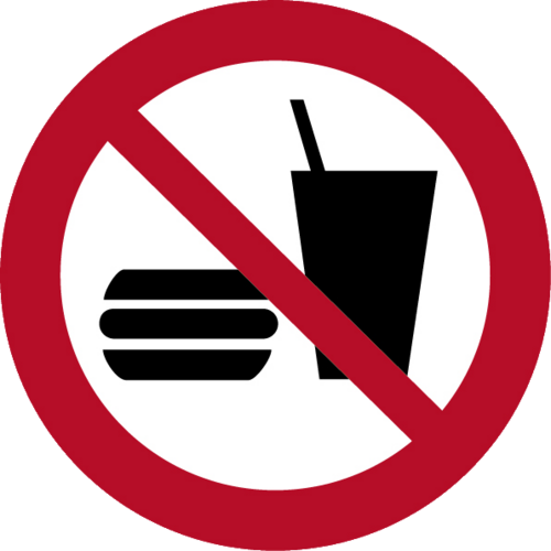 Essen und Trinken verboten