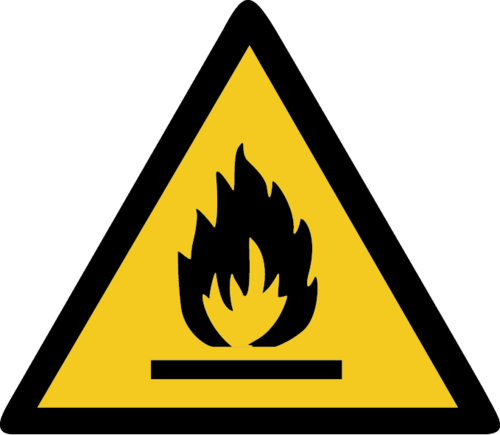 Warnung vor feuergefährlichen Stoffen