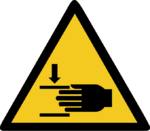 Warnung vor Handverletzungen