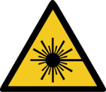 Warnung vor Laserstrahl