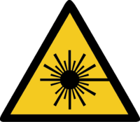 Warnung vor Laserstrahl