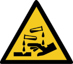 Warnung vor ätzenden Stoffen