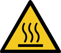 Warnung vor heißer Oberfläche