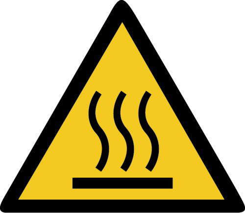 Warnung vor heißer Oberfläche