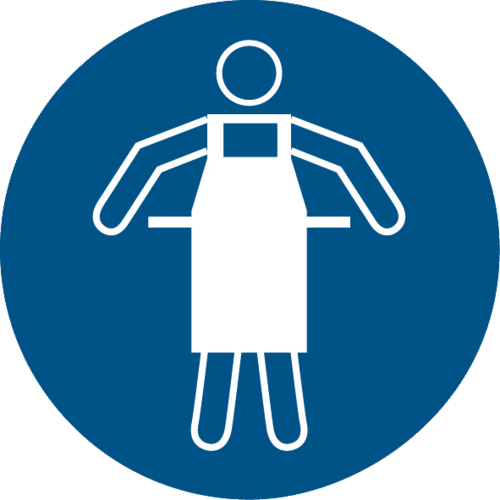 Schutzschürze benutzen